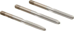 Made in USA - #10-32 UNF, 4 Flute, Bottoming, Plug & Taper, Chrome Finish, High Speed Steel Tap Set - Right Hand Cut, 2-3/8" OAL, 7/8" Thread Length, 2B/3B Class of Fit - Exact Tool & Supply