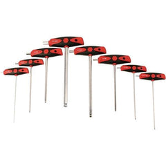 Wiha - 1 Piece, Ergo Dual Component Ball End & T-Handle Driver Hex Key Set - 2 to 10mm Range, Dual Composite - Exact Tool & Supply