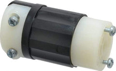 Leviton - 125 VAC, 15 Amp, ML-2R Configuration, Industrial Grade, Self Grounding Connector - 1 Phase, 2 Poles, 0.218 to 0.43 Inch Cord Diameter - Exact Tool & Supply
