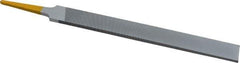 PFERD - 8" Swiss Pattern Hand File - Double Cut, 25/32" Width Diam x 7/32" Thick, With Tang - Exact Tool & Supply