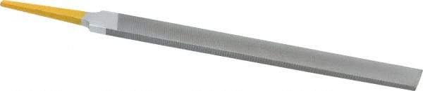 PFERD - 8" Swiss Pattern Hand File - Double Cut, 25/32" Width Diam x 7/32" Thick, With Tang - Exact Tool & Supply