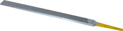 PFERD - 8" Swiss Pattern Regular Pillar File - Double Cut, 9/16" Width Diam x 7/32" Thick, With Tang - Exact Tool & Supply