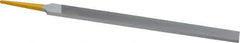 PFERD - 8" Swiss Pattern Regular Pillar File - Double Cut, 9/16" Width Diam x 7/32" Thick, With Tang - Exact Tool & Supply