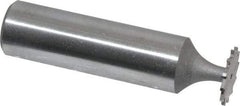 Whitney Tool Co. - 1/2" Diam x 1/32" Face Width, Cobalt, 12 Teeth, Shank Connection Woodruff Keyseat Cutter - Uncoated, 2-1/32" OAL x 1/2" Shank, Straight Teeth - Exact Tool & Supply