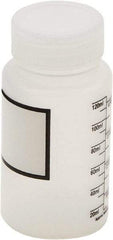 Dynalon Labware - 125 mL Wide-Mouth Bottle - Polypropylene, Translucent, 3.9" High x 2" Diam, 38mm Cap - Exact Tool & Supply