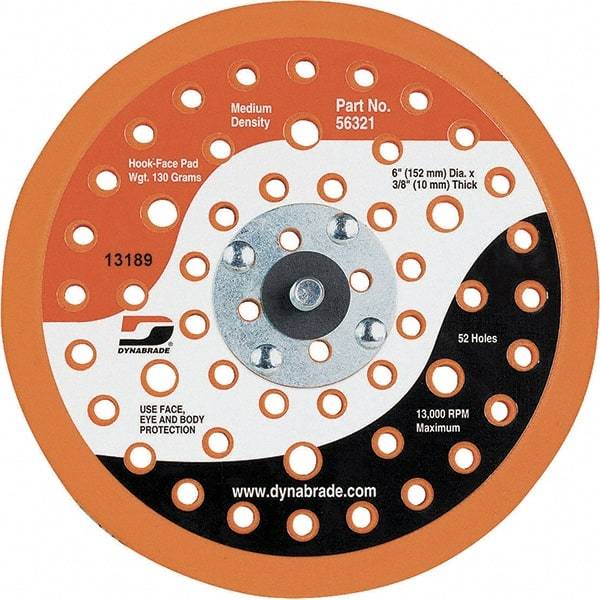 Dynabrade - 6" Diam Disc Backing Vacuum Replacement Pad - Medium Density, 13,000 RPM - Exact Tool & Supply