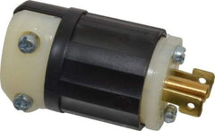 Leviton - 125 VAC, 15 Amp, ML-2P Configuration, Industrial Grade, Self Grounding Plug - 1 Phase, 2 Poles, 0.218 to 0.43 Inch Cord Diameter - Exact Tool & Supply