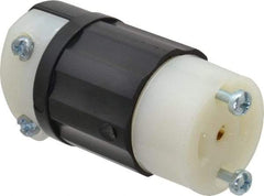 Leviton - 125/250 VAC, 15 Amp, ML-3R Configuration, Industrial Grade, Ungrounded Connector - 1 Phase, 3 Poles, 0.218 to 0.43 Inch Cord Diameter - Exact Tool & Supply