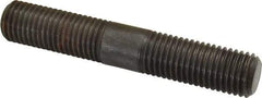 Gibraltar - 1-8 6" OAL Equal Double Threaded Stud - Alloy Steel, Black Oxide Finish, 2-3/8" Equal Thread Length - Exact Tool & Supply