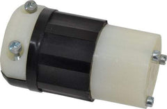 Leviton - 250 VAC, 30 Amp, L6-30R Configuration, Industrial Grade, Self Grounding Connector - 1 Phase, 2 Poles, 0.385 to 0.86 Inch Cord Diameter - Exact Tool & Supply