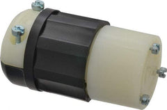 Leviton - 125 VAC, 20 Amp, L5-20R Configuration, Industrial Grade, Self Grounding Connector - 1 Phase, 2 Poles, 0.385 to 0.78 Inch Cord Diameter - Exact Tool & Supply