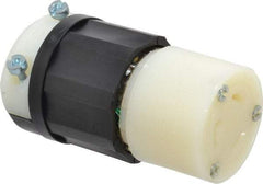 Leviton - 250 VAC, 20 Amp, L6-20R Configuration, Industrial Grade, Self Grounding Connector - 1 Phase, 2 Poles, 0.385 to 0.78 Inch Cord Diameter - Exact Tool & Supply