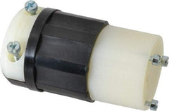 Leviton - 277 VAC, 20 Amp, L7-20R Configuration, Industrial Grade, Self Grounding Connector - 1 Phase, 2 Poles, 0.385 to 0.78 Inch Cord Diameter - Exact Tool & Supply
