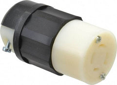 Leviton - 250 VAC, 20 Amp, L15-20R Configuration, Industrial Grade, Self Grounding Connector - 3 Phase, 3 Poles, 0.595 to 0.895 Inch Cord Diameter - Exact Tool & Supply