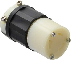 Leviton - 480 VAC, 30 Amp, L8-30R Configuration, Industrial Grade, Self Grounding Connector - 1 Phase, 2 Poles, 0.385 to 0.86 Inch Cord Diameter - Exact Tool & Supply
