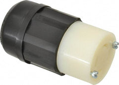 Leviton - 125/250 VAC, 30 Amp, L14-30R Configuration, Industrial Grade, Self Grounding Connector - 1 Phase, 3 Poles, 0.595 to 1.15 Inch Cord Diameter - Exact Tool & Supply
