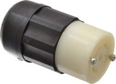 Leviton - 277/480 VAC, 30 Amp, L22-30R Configuration, Industrial Grade, Self Grounding Connector - 3 Phase, 4 Poles, 0.595 to 1.15 Inch Cord Diameter - Exact Tool & Supply