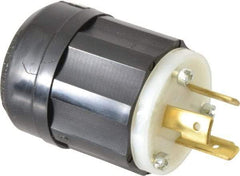Leviton - 480 VAC, 20 Amp, L8-20P Configuration, Industrial Grade, Self Grounding Plug - 1 Phase, 2 Poles, 0.385 to 0.78 Inch Cord Diameter - Exact Tool & Supply