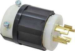 Leviton - 480 VAC, 20 Amp, L16-20P Configuration, Industrial Grade, Self Grounding Plug - 3 Phase, 3 Poles, 0.595 to 0.895 Inch Cord Diameter - Exact Tool & Supply