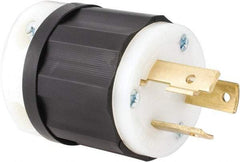 Leviton - 480 VAC, 30 Amp, L8-30P Configuration, Industrial Grade, Self Grounding Plug - 1 Phase, 2 Poles, 0.385 to 0.86 Inch Cord Diameter - Exact Tool & Supply