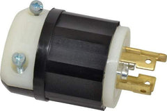 Leviton - 250 VAC, 30 Amp, L15-30P Configuration, Industrial Grade, Self Grounding Plug - 3 Phase, 3 Poles, 0.595 to 1.15 Inch Cord Diameter - Exact Tool & Supply
