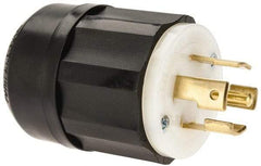 Leviton - 277/480 VAC, 30 Amp, L22-30P Configuration, Industrial Grade, Self Grounding Plug - 3 Phase, 4 Poles, 0.595 to 1.15 Inch Cord Diameter - Exact Tool & Supply
