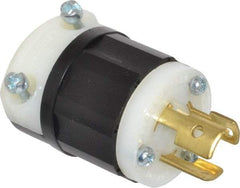 Leviton - 125 VAC, 15 Amp, L5-15P Configuration, Industrial Grade, Self Grounding Plug - 1 Phase, 2 Poles, 0.245 to 0.7 Inch Cord Diameter - Exact Tool & Supply