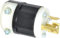 Leviton - 277 VAC, 15 Amp, L7-15P Configuration, Industrial Grade, Self Grounding Plug - 1 Phase, 2 Poles, 0.245 to 0.7 Inch Cord Diameter - Exact Tool & Supply