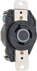 Leviton - 277 VAC, 20 Amp, L7-20R NEMA, Self Grounding Receptacle - 2 Poles, 3 Wire, Female End, Black - Exact Tool & Supply
