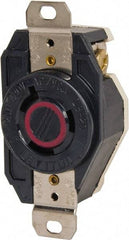 Leviton - 480 VAC, 20 Amp, L8-20R NEMA, Self Grounding Receptacle - 2 Poles, 3 Wire, Female End, Black - Exact Tool & Supply