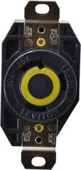 Leviton - 125 VAC, 30 Amp, L5-30R NEMA, Self Grounding Receptacle - 2 Poles, 3 Wire, Female End, Black - Exact Tool & Supply