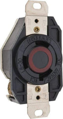 Leviton - 480 VAC, 30 Amp, L8-30R NEMA, Self Grounding Receptacle - 2 Poles, 3 Wire, Female End, Black - Exact Tool & Supply