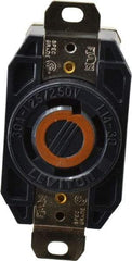 Leviton - 125/250 VAC, 30 Amp, L14-30R NEMA, Self Grounding Receptacle - 3 Poles, 4 Wire, Female End, Black - Exact Tool & Supply
