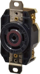 Leviton - 277/208 VAC, 30 Amp, L22-30R NEMA, Self Grounding Receptacle - 4 Poles, 5 Wire, Female End, Black - Exact Tool & Supply