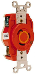 Leviton - 125 VAC, 20 Amp, L5-20R NEMA Configuration, Orange, Industrial Grade, Isolated Ground Single Receptacle - 1 Phase, 2 Poles, 3 Wire, Flush Mount - Exact Tool & Supply