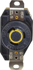 Leviton - 125 VAC, 20 Amp, L5-20R NEMA, Self Grounding Receptacle - 2 Poles, 3 Wire, Female End, Black - Exact Tool & Supply