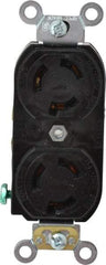 Leviton - 250 VAC, 15 Amp, L6-15R NEMA, Self Grounding Receptacle - 2 Poles, 3 Wire, Female End, Black - Exact Tool & Supply