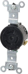 Leviton - 250 VAC, 15 Amp, L6-15R NEMA, Self Grounding Receptacle - 2 Poles, 3 Wire, Female End, Black - Exact Tool & Supply