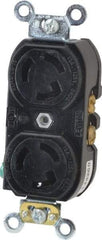 Leviton - 125 VAC, 15 Amp, L5-15R NEMA, Self Grounding Receptacle - 2 Poles, 3 Wire, Female End, Black - Exact Tool & Supply