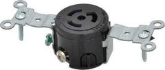 Leviton - 125 VAC, 15 Amp, L5-15R NEMA, Self Grounding Receptacle - 2 Poles, 3 Wire, Female End, Black - Exact Tool & Supply