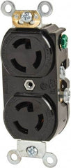 Leviton - 277 VAC, 15 Amp, L7-15R NEMA, Self Grounding Receptacle - 2 Poles, 3 Wire, Female End, Black - Exact Tool & Supply