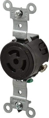 Leviton - 277 VAC, 15 Amp, L7-15R NEMA, Self Grounding Receptacle - 2 Poles, 3 Wire, Female End, Black - Exact Tool & Supply