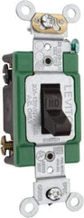 Leviton - 2 Pole, 120 to 277 VAC, 30 Amp, Industrial Grade, Toggle, Wall and Dimmer Light Switch - 1.31 Inch Wide x 4.06 Inch High - Exact Tool & Supply