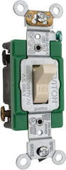 Leviton - 2 Pole, 120 to 277 VAC, 30 Amp, Industrial Grade, Toggle, Wall and Dimmer Light Switch - 1.31 Inch Wide x 4.06 Inch High - Exact Tool & Supply