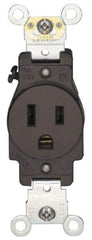 Hubbell Wiring Device-Kellems - 125 VAC, 50 Amp, 5-50R NEMA Configuration, Black, Industrial Grade, Self Grounding Single Receptacle - 1 Phase, 2 Poles, 3 Wire, Flush Mount - Exact Tool & Supply