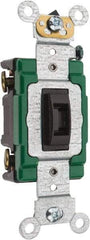 Leviton - 1 Pole, 120 to 277 VAC, 30 Amp, Industrial Grade, Toggle, Wall and Dimmer Light Switch - 1.31 Inch Wide x 4.06 Inch High - Exact Tool & Supply