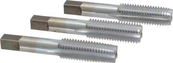 Made in USA - 3/4-10 UNC, 4 Flute, Bottoming, Plug & Taper, Chrome Finish, High Speed Steel Tap Set - Right Hand Cut, 4-1/4" OAL, 2" Thread Length, 2B/3B Class of Fit - Exact Tool & Supply