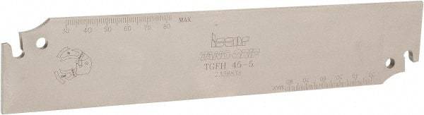 Iscar - 1.7717" Blade Height, 4mm Blade Width, 225mm OAL, Neutral Cut, Single End Indexable Cut-Off Blade - TGFH Blade, Tang-Grip Series - Exact Tool & Supply