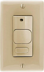 Hubbell Wiring Device-Kellems - 400 Square Ft. Coverage, Infrared Motion Sensor Wall Switch - 800 at 120 V Incandescent, 1,000 at 120 V and 1,800 at 277 V Fluorescent, 120 to 277 VAC, Ivory - Exact Tool & Supply