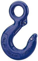 Value Collection - 6,000 Lb Capacity, Carbon Steel Eye Hook - 1-1/2" Hook Throat, 5.78" Reach, 1.56" Eye ID, 7.97" OAL, Plain Finish - Exact Tool & Supply